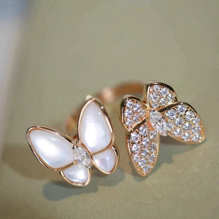 [Royal Jewellery]TWIN BUTTERFLY DIAMOND MOP RING