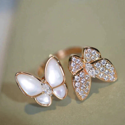 [Royal Jewellery]TWIN BUTTERFLY DIAMOND MOP RING