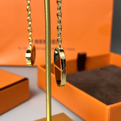 [Royal Jewellery]CHAINE VERSO BLACK CERAMIC EARRINGS