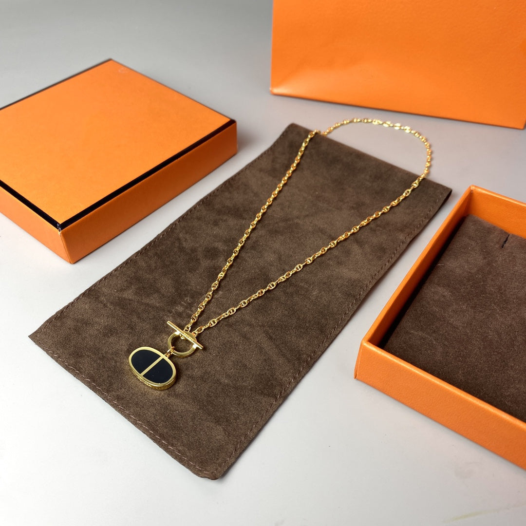 [Royal Jewellery]CHAINE VERSO BLACK CERAMIC NECKLACE