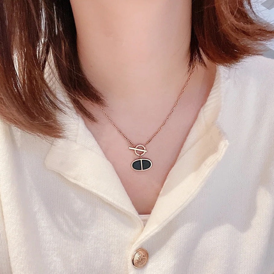 [Royal Jewellery]CHAINE VERSO BLACK CERAMIC NECKLACE