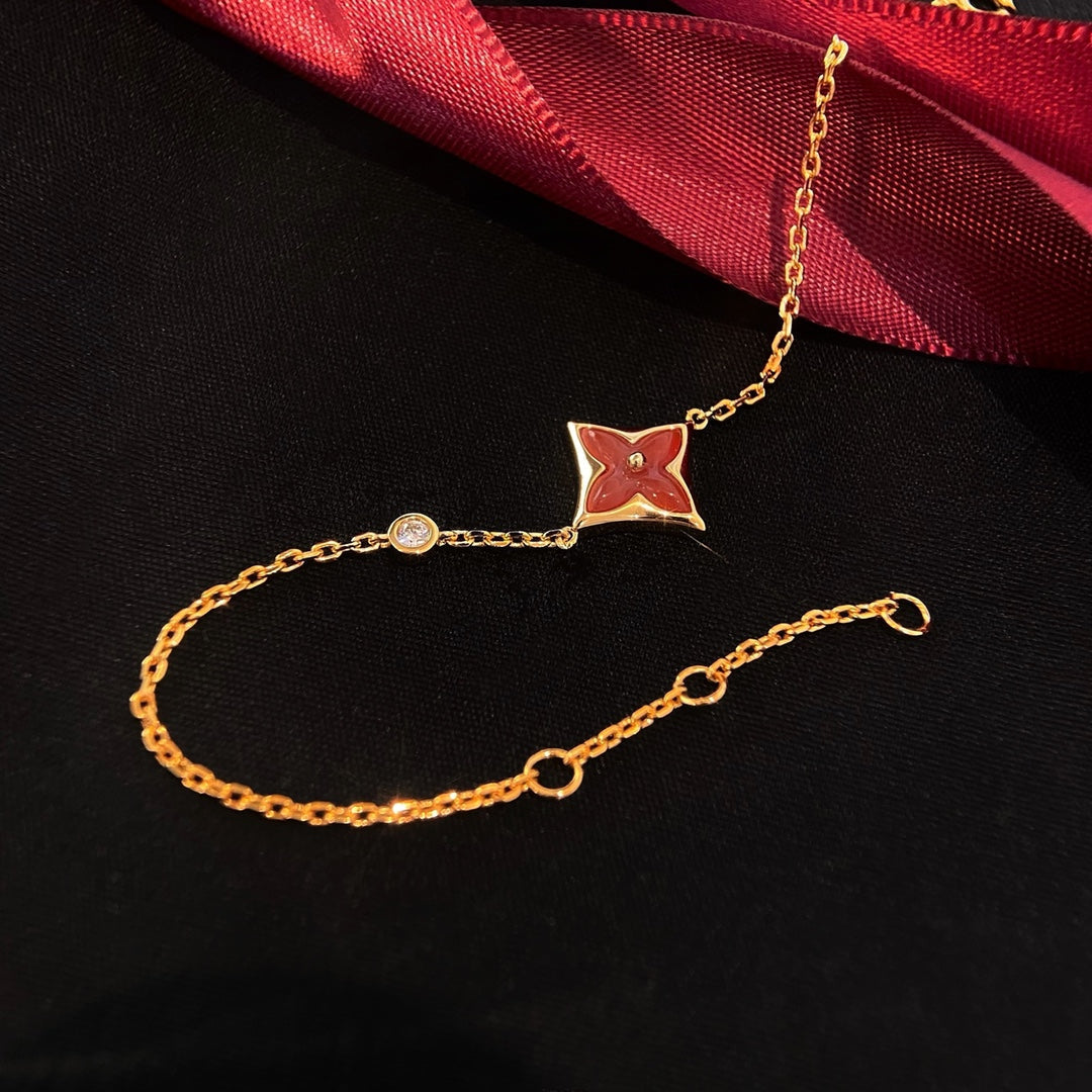 [Royal Jewellery]COLOR STAR CARNELIAN PINK GOLD DIAMOND BRACELET