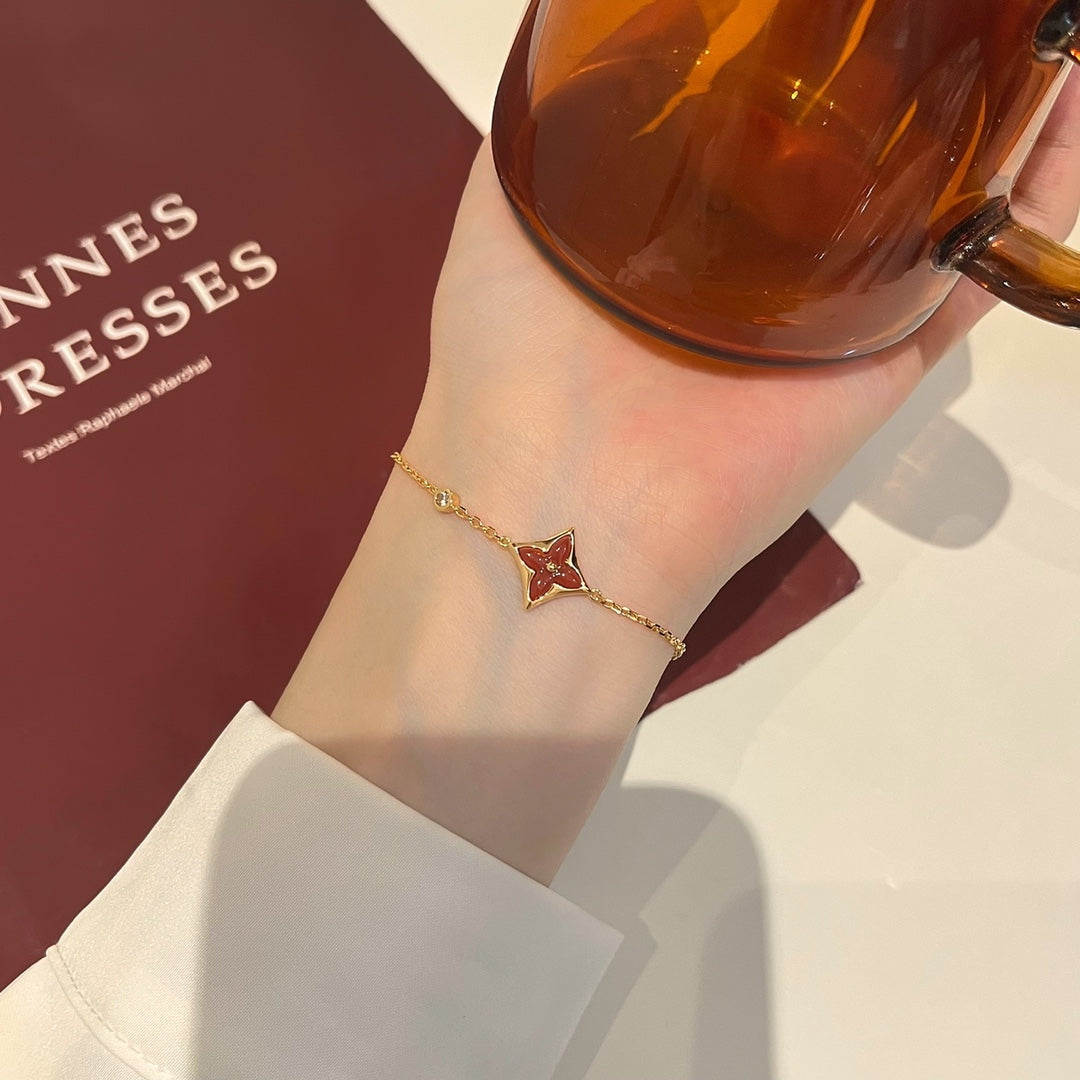 [Royal Jewellery]COLOR STAR CARNELIAN PINK GOLD DIAMOND BRACELET