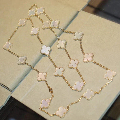 [Royal Jewellery]CLOVER 20 MOTIFS WHITE MOP NECKLACE