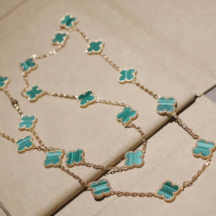 [Royal Jewellery]CLOVER 20 MOTIFS MALACHITE GOLD