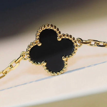 [Royal Jewellery]CLOVER 20 MOTIFS ONYX NECKLACE