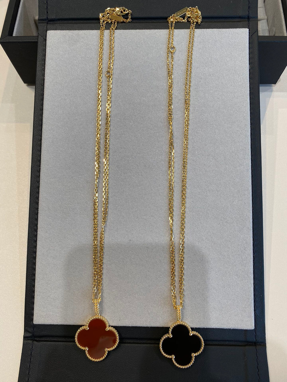 [Royal Jewellery]CLOVER 25MM NECKLACE GOLD CARNELIAN