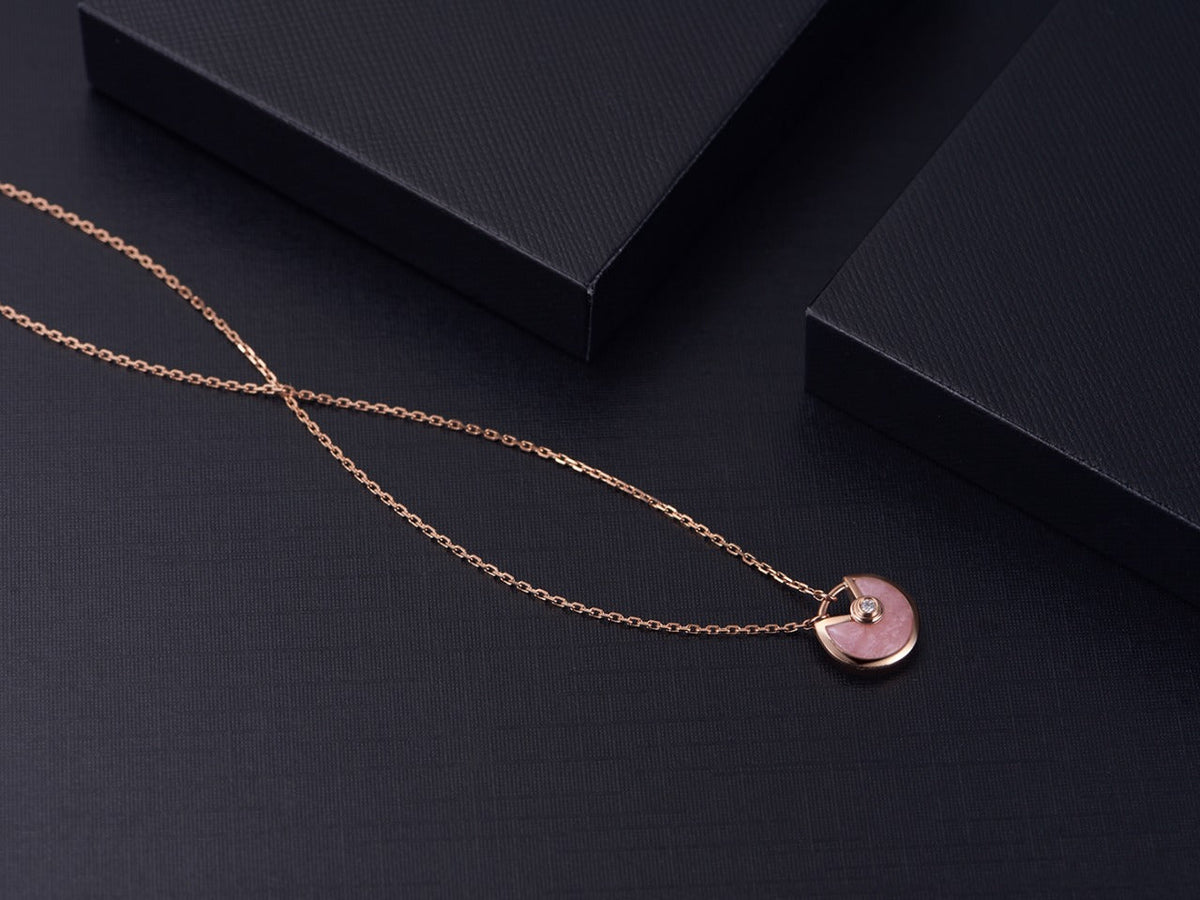 [Royal Jewellery]AMULETTE ROSE GOLD PINK MOP NECKLACE