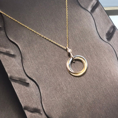 [Royal Jewellery]TRINITY SILVER GOLD PINK GOLD NECKLACE