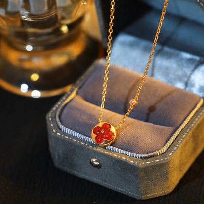 [Royal Jewellery]SUN PEDANT PINK GOLD 1 DIAMOND NECKLACE