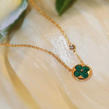 [Royal Jewellery]SUN PEDANT PINK GOLD 1 DIAMOND NECKLACE
