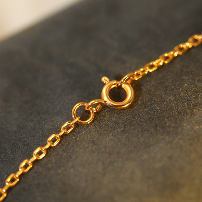[Royal Jewellery]SUN PEDANT PINK GOLD 1 DIAMOND NECKLACE