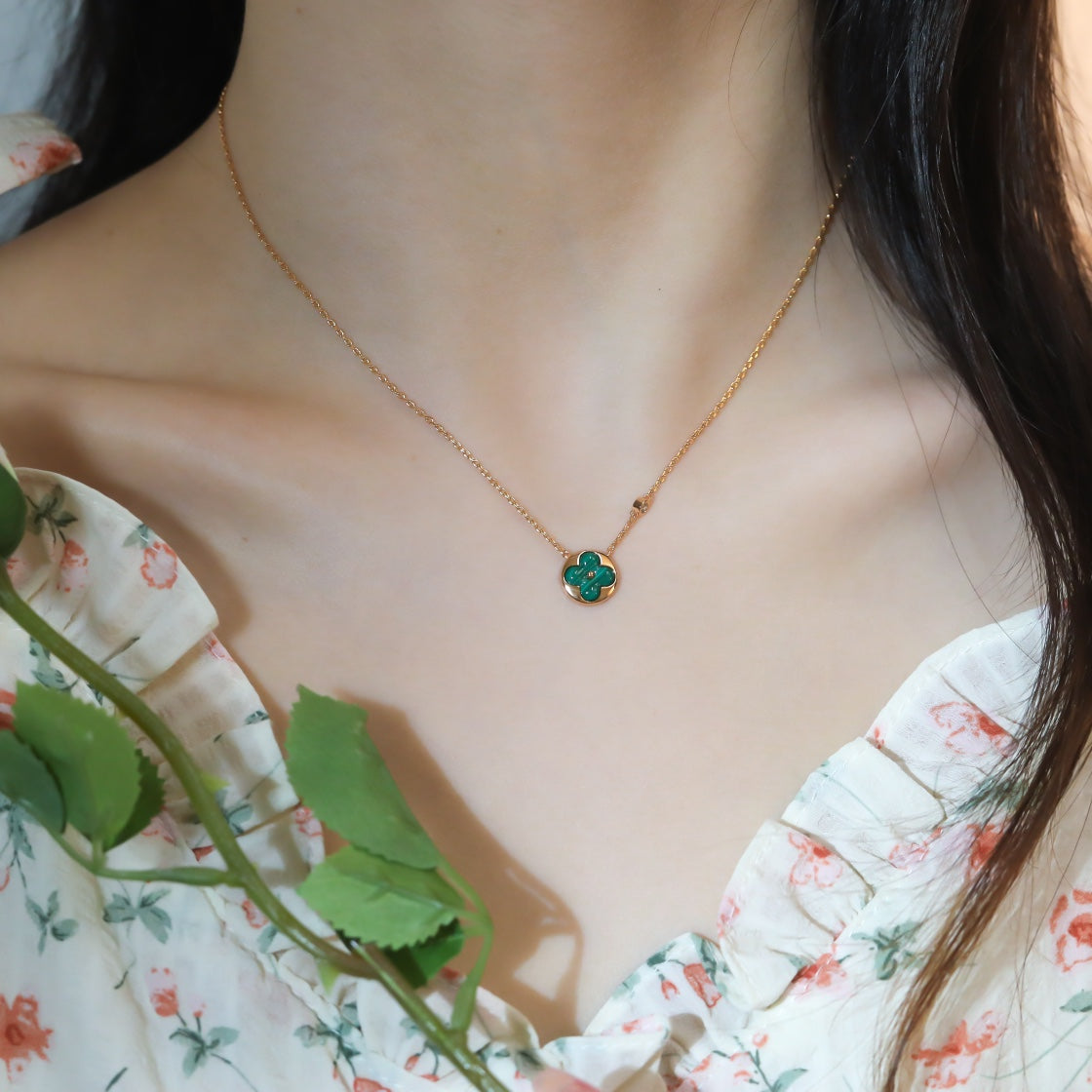 [Royal Jewellery]SUN PEDANT PINK GOLD 1 DIAMOND NECKLACE