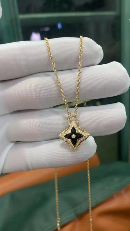 [Royal Jewellery]STAR PEDANT PINK GOLD DIAMOND NECKLACE