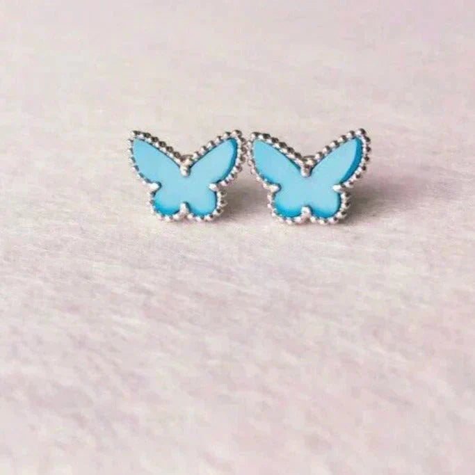 [Royal Jewellery]BUTTERFLY TURQUOISE EARRINGS SILVER