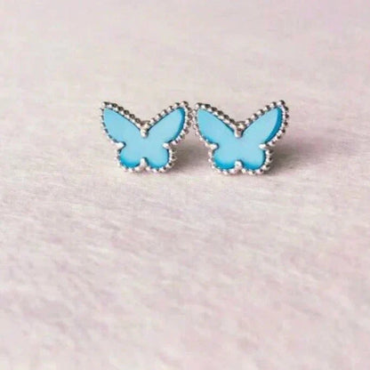 [Royal Jewellery]BUTTERFLY TURQUOISE EARRINGS SILVER