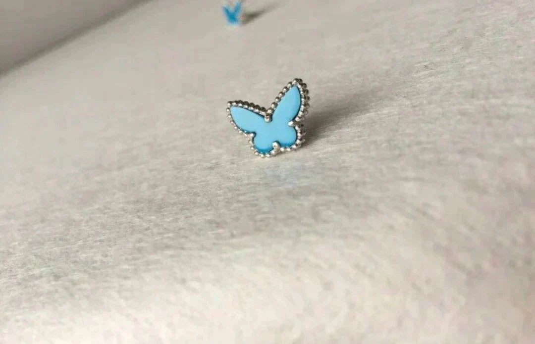 [Royal Jewellery]BUTTERFLY TURQUOISE EARRINGS SILVER