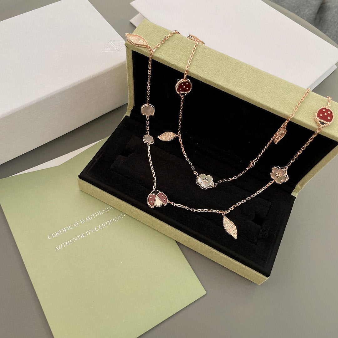 [Royal Jewellery]LUCKY SPRING 15 MOTIFS ROSE GOLD NECKLACE