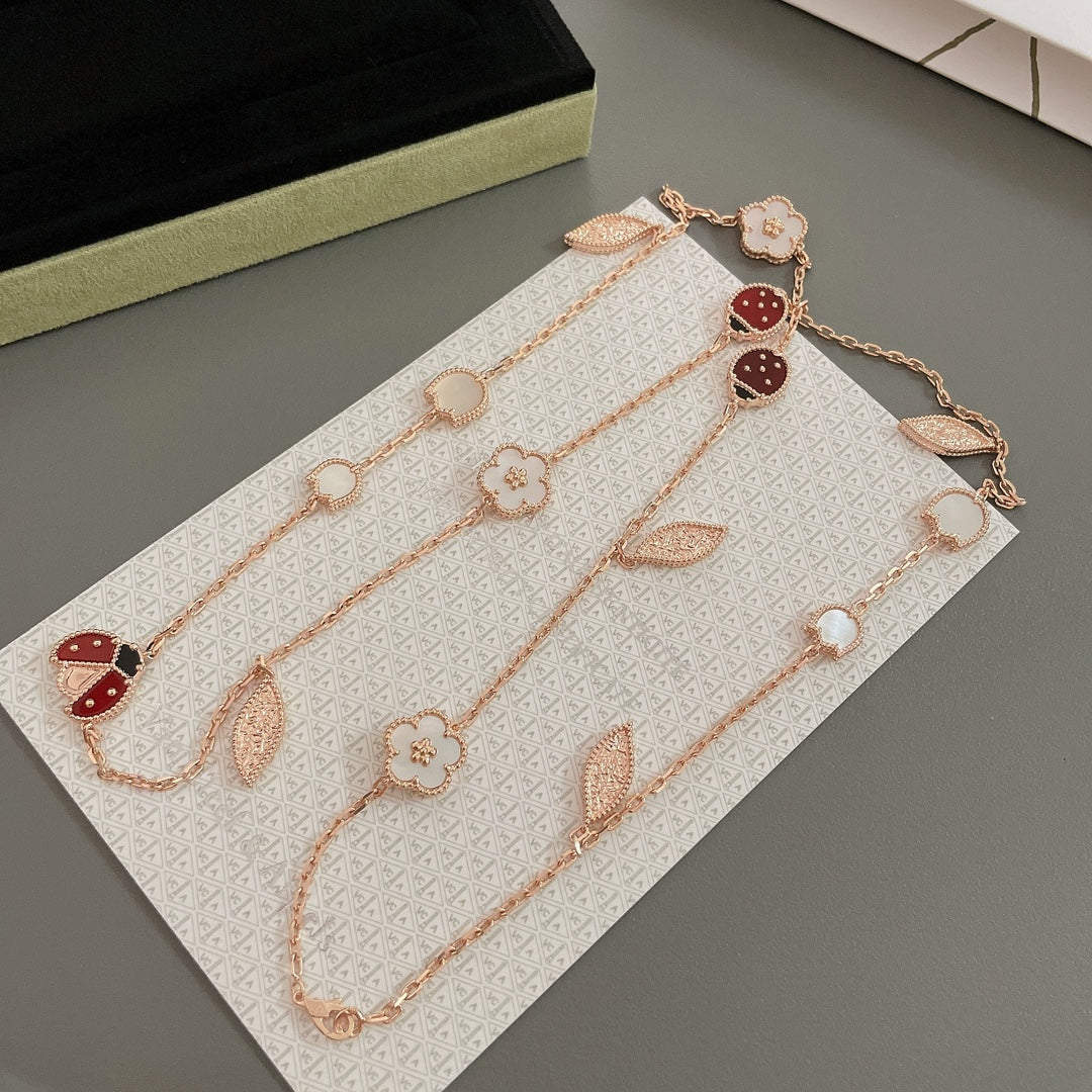 [Royal Jewellery]LUCKY SPRING 15 MOTIFS ROSE GOLD NECKLACE