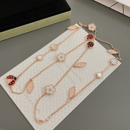 [Royal Jewellery]LUCKY SPRING 15 MOTIFS ROSE GOLD NECKLACE