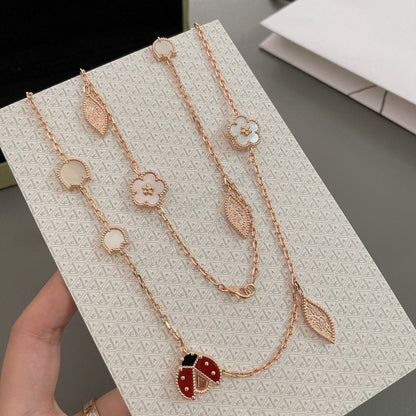 [Royal Jewellery]LUCKY SPRING 15 MOTIFS ROSE GOLD NECKLACE