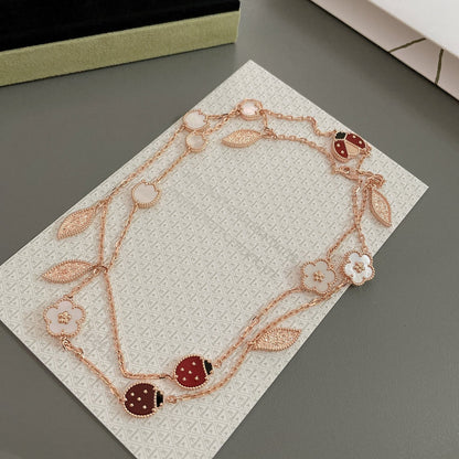 [Royal Jewellery]LUCKY SPRING 15 MOTIFS ROSE GOLD NECKLACE