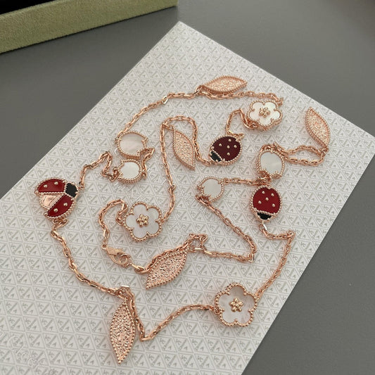 [Royal Jewellery]LUCKY SPRING 15 MOTIFS ROSE GOLD NECKLACE