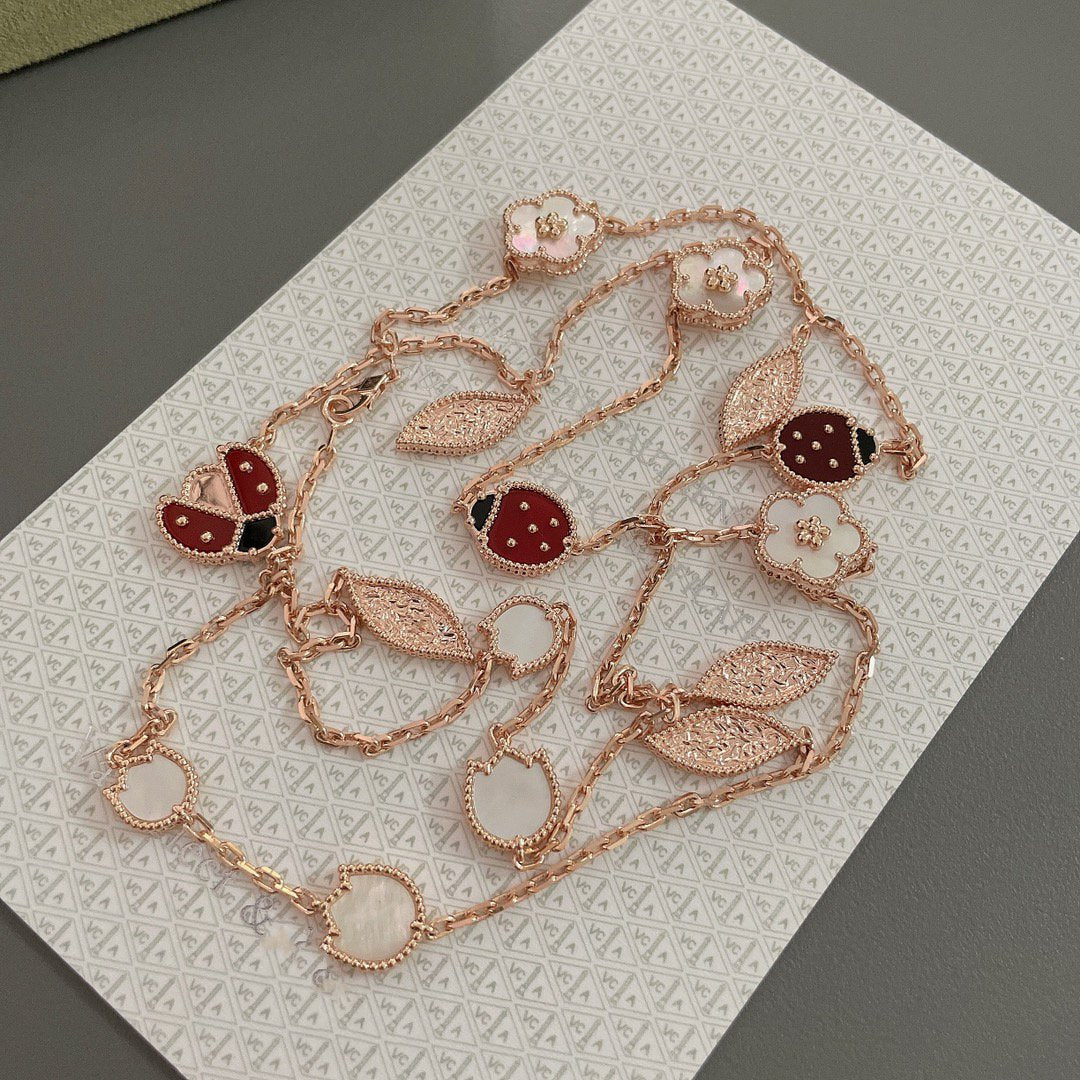 [Royal Jewellery]LUCKY SPRING 15 MOTIFS ROSE GOLD NECKLACE