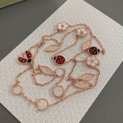 [Royal Jewellery]LUCKY SPRING 15 MOTIFS ROSE GOLD NECKLACE