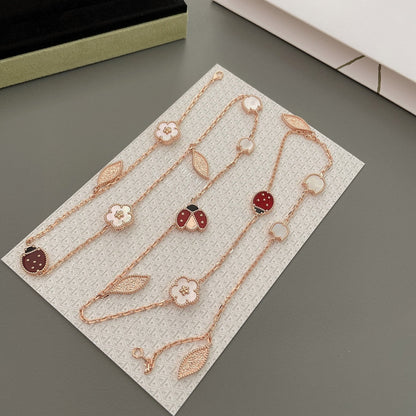 [Royal Jewellery]LUCKY SPRING 15 MOTIFS ROSE GOLD NECKLACE