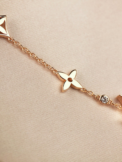 [Royal Jewellery]STAR AND SUN 7 MOTIFS GOLD BRACELET