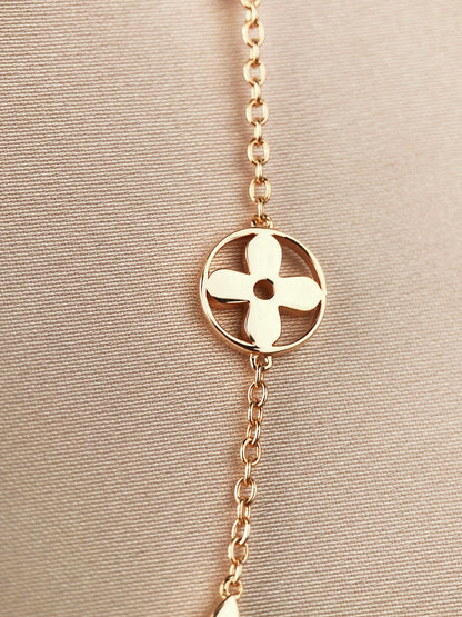 [Royal Jewellery]STAR AND SUN 7 MOTIFS GOLD BRACELET