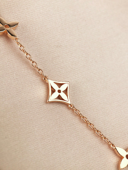 [Royal Jewellery]STAR AND SUN 7 MOTIFS GOLD BRACELET