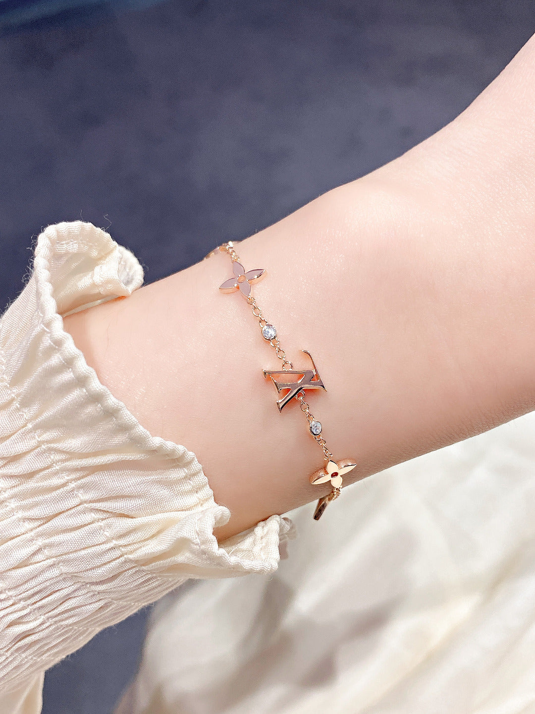 [Royal Jewellery]STAR AND SUN 7 MOTIFS GOLD BRACELET