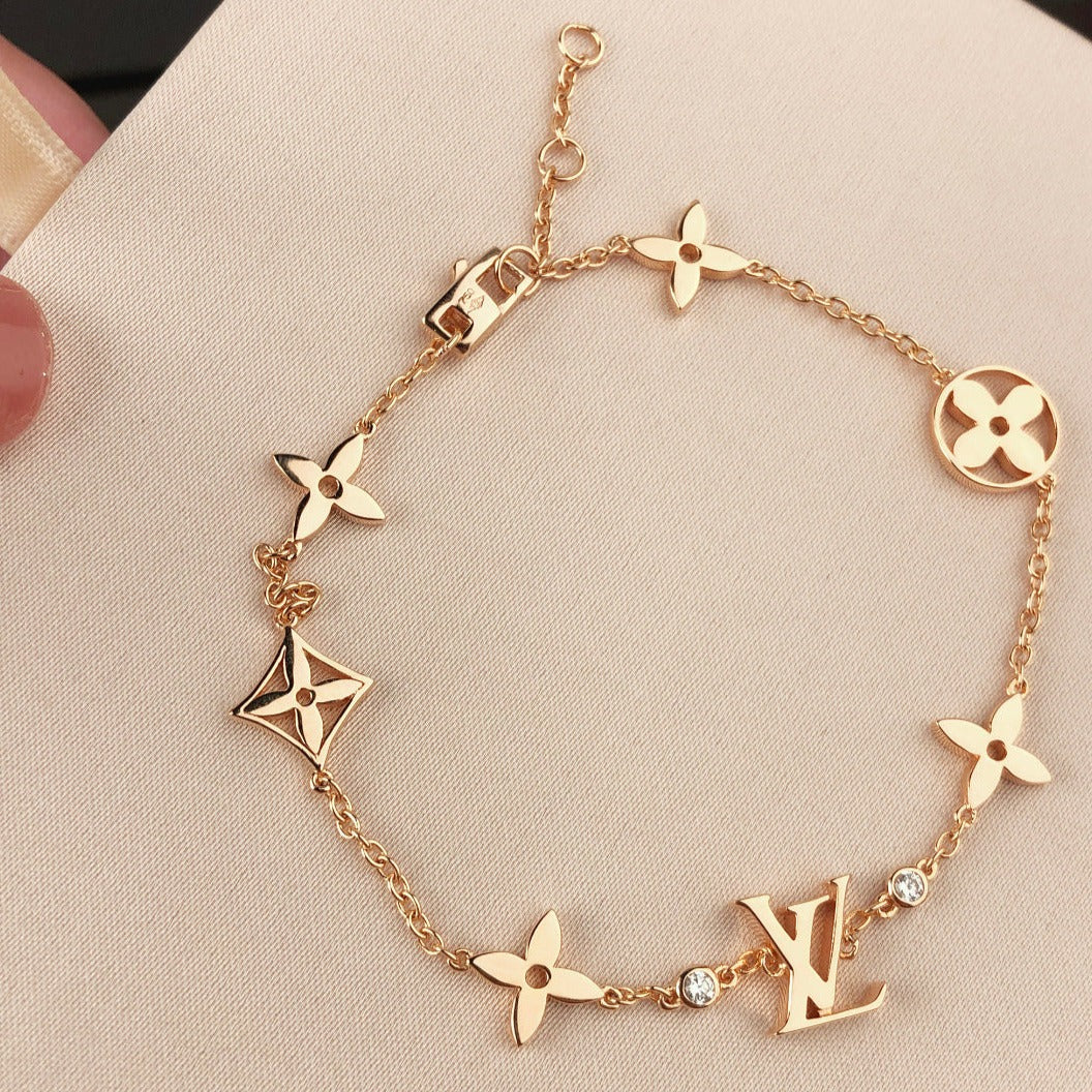 [Royal Jewellery]STAR AND SUN 7 MOTIFS GOLD BRACELET