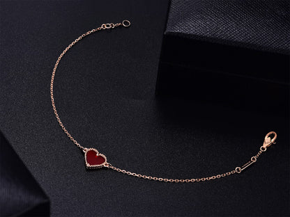 [Royal Jewellery]HEART CARNELIAN PINK GOLD BRACELET