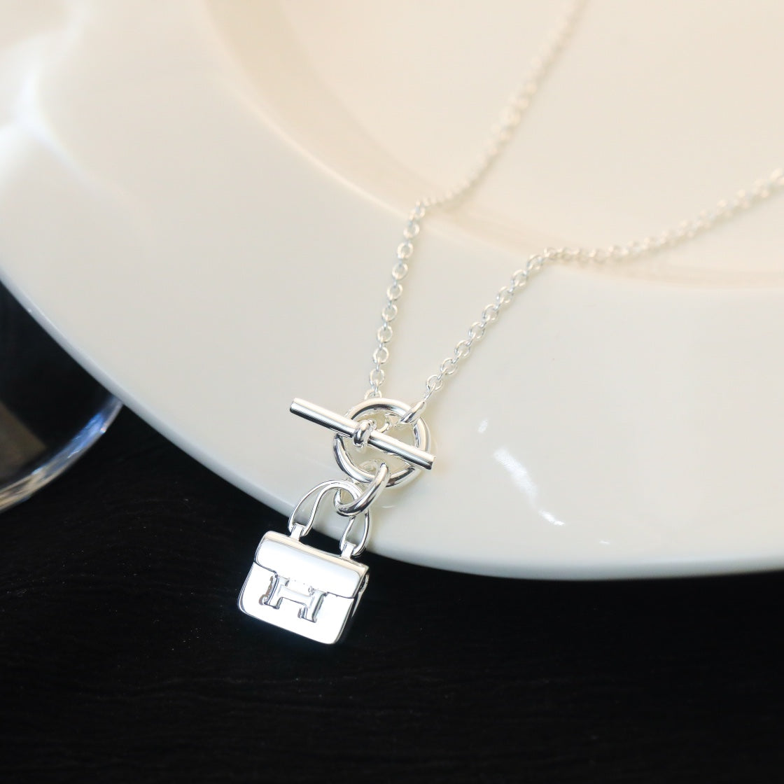 [Royal Jewellery]POP H PEDANT SILVER NECKLACE