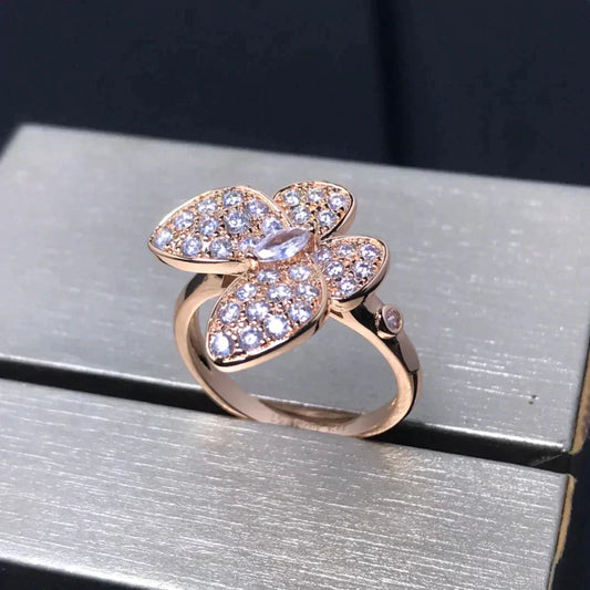 [Royal Jewellery]BUTTERFLY PINK GOLD DIAMOND RING
