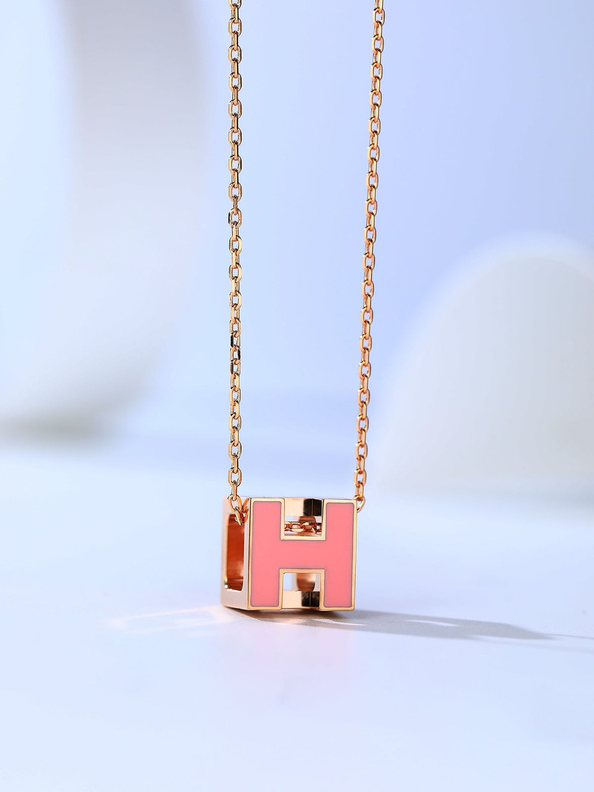 [Royal Jewellery]H CAGE PINK GOLD NECKLACE