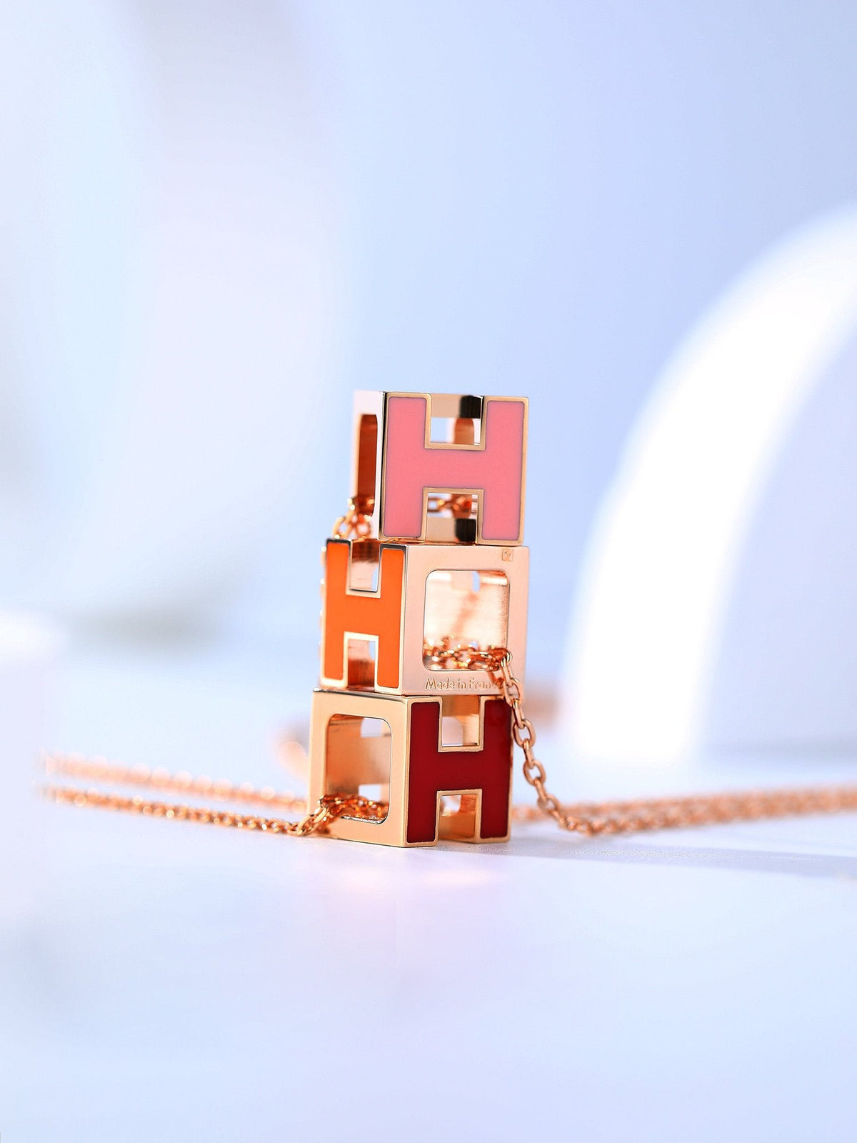 [Royal Jewellery]H CAGE PINK GOLD NECKLACE