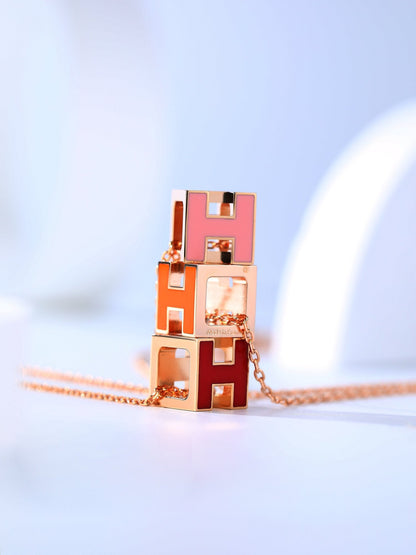 [Royal Jewellery]H CAGE PINK GOLD NECKLACE