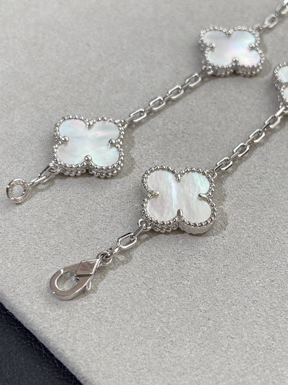 [Royal]CLOVER WHITE PEARL MOP 5 MOTIF BRACELET COLLECTION
