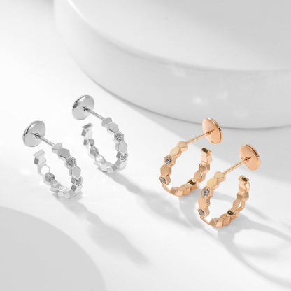 [Royal Jewellery]BEE LOVE DIAMOND HOOP EARRINGS