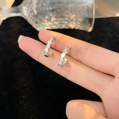 [Royal Jewellery]BEE LOVE DIAMOND HOOP EARRINGS