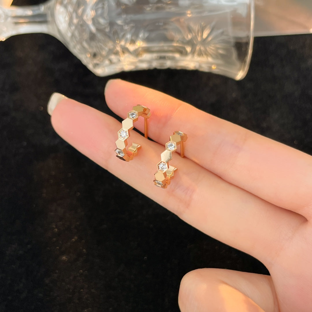 [Royal Jewellery]BEE LOVE DIAMOND HOOP EARRINGS