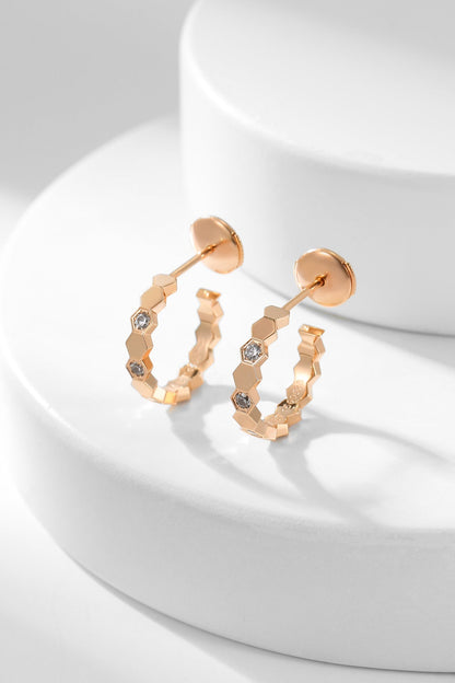 [Royal Jewellery]BEE LOVE DIAMOND HOOP EARRINGS