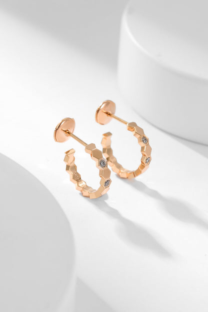 [Royal Jewellery]BEE LOVE DIAMOND HOOP EARRINGS