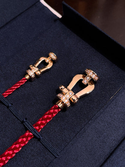 [Royal Jewellery]FORCE 10 HALF DIAMOND PINK GOLD RED CORDERI LARGE AND MEDIUM MODEL