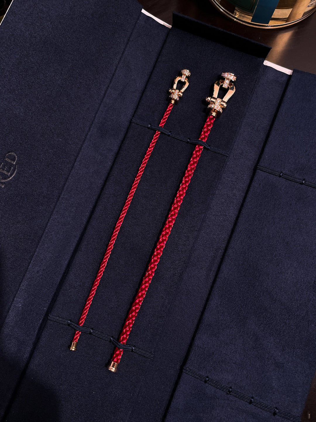 [Royal Jewellery]FORCE 10 HALF DIAMOND PINK GOLD RED CORDERI LARGE AND MEDIUM MODEL
