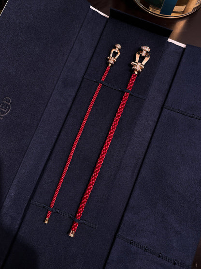 [Royal Jewellery]FORCE 10 HALF DIAMOND PINK GOLD RED CORDERI LARGE AND MEDIUM MODEL